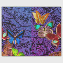 PAPIER CADEAU PAPILLONS MOTIF DENTELLE ANCIENNE