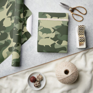 Papier Cadeau Papio et Ulua - camouflage pêche hawaïenne