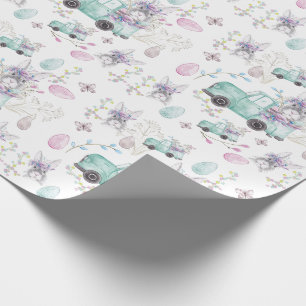 Papier Cadeau Pâques coloré main peint