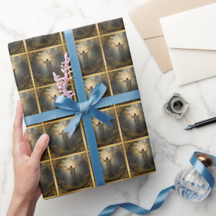 Papier Cadeau Pâques Résurrection Religieuse