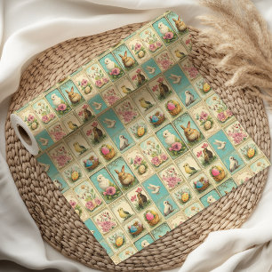 Papier Cadeau Pâques vintage   Nostalgique floral