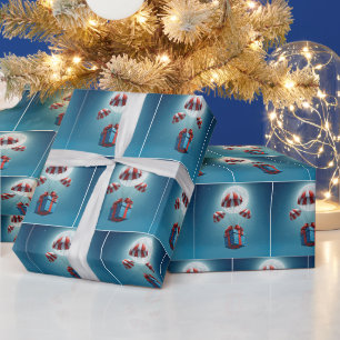 Papier Cadeau Parachutes qui offrent un cadeau de Noël
