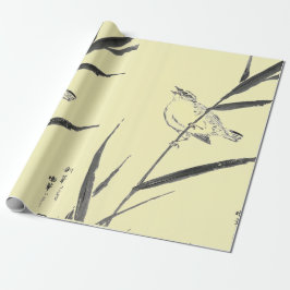 PAPIER CADEAU PARCOURS SUR LES BRANCHES PAPIER JAUNE EN WRAPPER