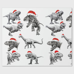 PAPIER CADEAU PARE-CADEAU DE NOËL AVEC DINOSAURES AVEC BAIES SAN