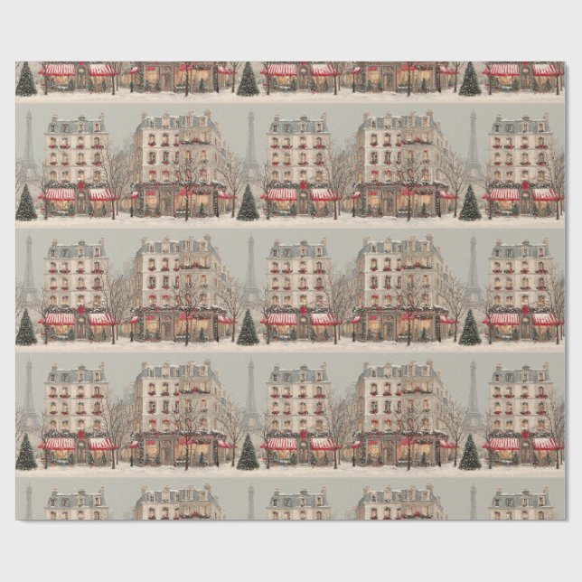 Papier Cadeau Paris Christmas (Plat)