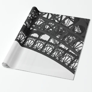 Papier Cadeau Paris Tour Eiffel Papier noir et blanc