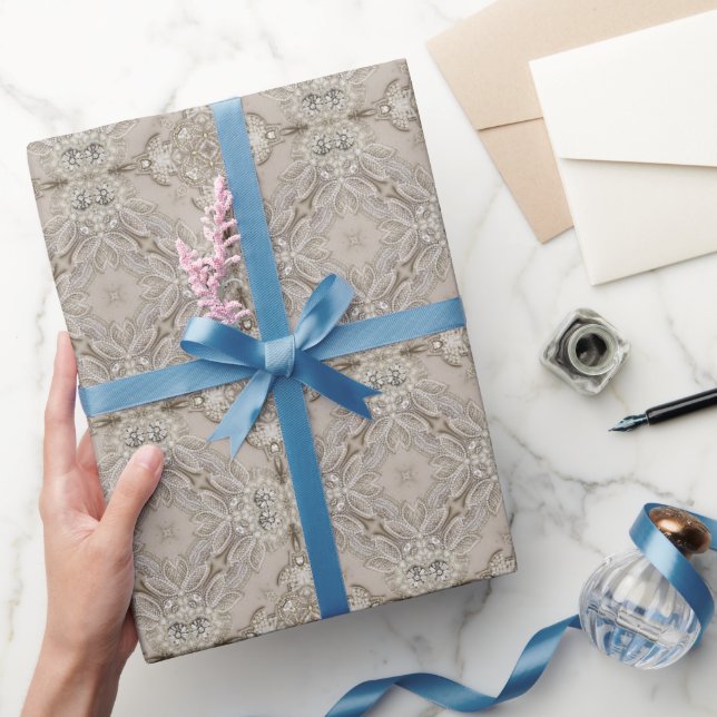 Papier Cadeau paris vintage moderne mode élégant gris beige (Cadeaux)