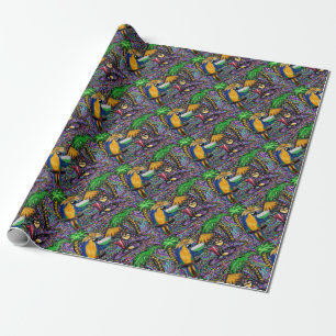 Papier Cadeau Parrot Beach Party