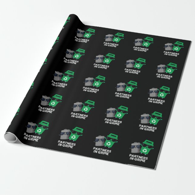 Papier Cadeau Partenaires Dans Grime Funny Trash Pun Dark BG (Déroulé)