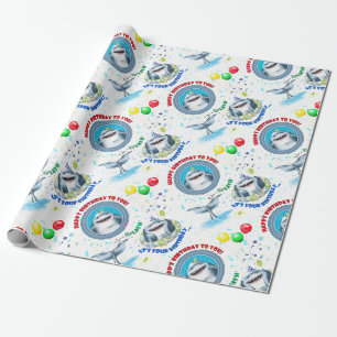 Papier Cadeau Parti Anniversaire de enfant du thème requin