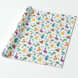 Papier Cadeau Parti motif Baby Dino