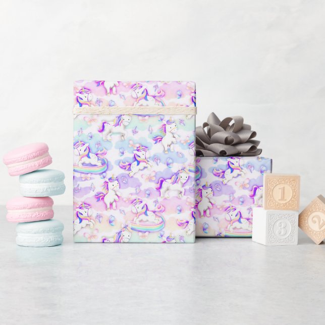 Papier Cadeau Parti Unicorn (Baby Shower)