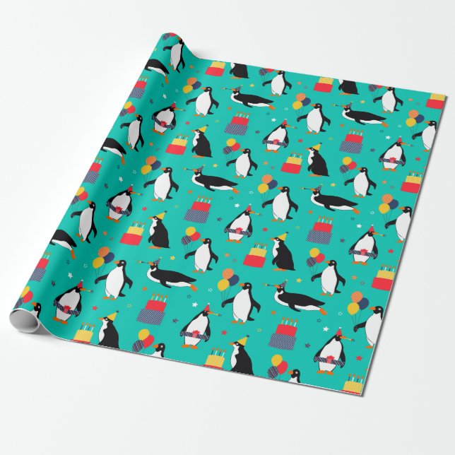Papier Cadeau Partie de pingouin (Déroulé)