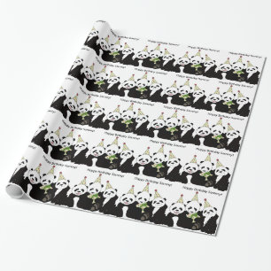 Papier Cadeau Partie d'ours panda par conception de Kindred