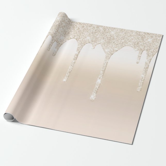 Papier Cadeau Parties scintillant à goutte Champagne Gold (Déroulé)