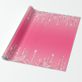 Papier Cadeau Parties scintillant à séchage rose Fille tendance 