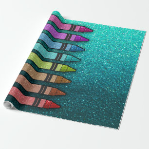 Papier Cadeau Parties scintillant arc-en-ciel Crayon Premier Bab