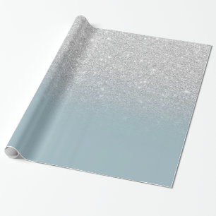 Papier Cadeau parties scintillant argentée moderne scintille le