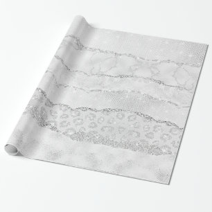 Papier Cadeau Parties scintillant blanche