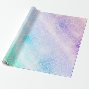 Papier Cadeau Parties scintillant bleu moderne violet Ombre Glam