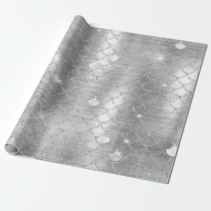 Papier Cadeau Parties scintillant d'argent élégant Mermaid Motif