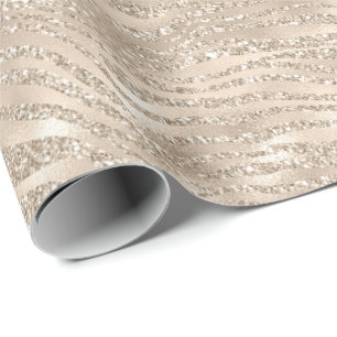 Papier Cadeau Parties scintillant de Champagne d'or Zebra Imprim