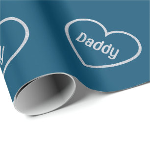 Papier Cadeau Parties scintillant de Fête des pères de coeur Sil