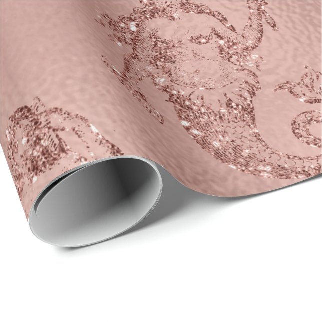 Papier Cadeau Parties scintillant de la princesse rose rose rose (Coin rond)