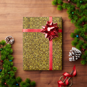 Papier Cadeau Parties scintillant de Noël étincelante or