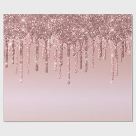 Papier Cadeau Parties scintillant de séchage Rose Rose Or