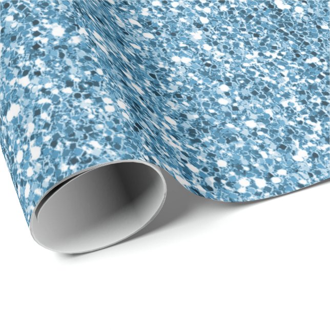 Papier Cadeau Parties scintillant de sirène turquoise       (Coin rond)