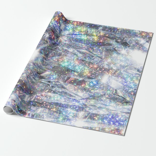 Papier Cadeau Parties scintillant d'étincelle holographique (Déroulé)