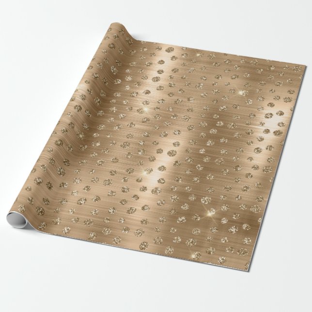 Papier Cadeau Parties scintillant d'or élégant Wild Cheetah Spot (Déroulé)
