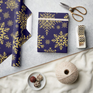 Papier Cadeau Parties scintillant d'or étincelante flocons de ne