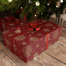 Papier Cadeau Parties scintillant d'or Noël Snowflakes Festival