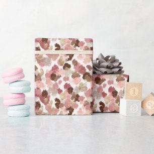 Papier Cadeau Parties scintillant d'or Pois roses Envelopper Pap