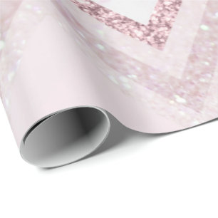 Papier Cadeau parties scintillant d'or rose de chevron rose roux
