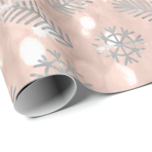 Papier Cadeau Parties scintillant d'or rose Noël Arbre vacances 