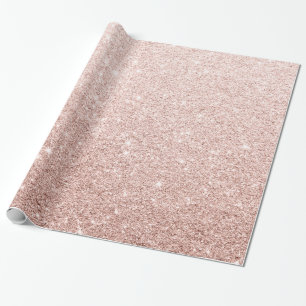 Papier Cadeau Parties scintillant d'or rose rose brillant modern