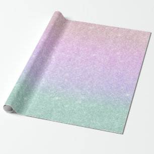 Papier Cadeau parties scintillant élégante de couleurs de sirène