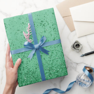 Papier Cadeau Parties scintillant Emerald Green Faux