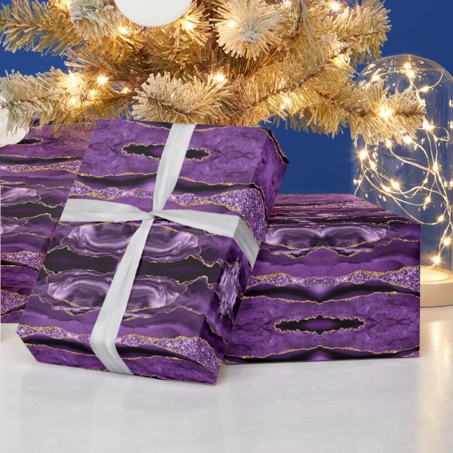 Papier cadeau Parties scintillant en marbre d'or v (Vacances)
