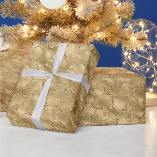 Papier Cadeau Parties scintillant en or Giraffe 