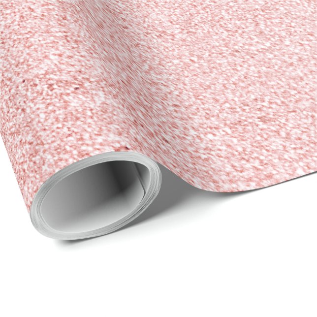 Papier Cadeau Parties scintillant en or Rose de luxe (Coin rond)