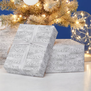 Papier Cadeau Parties scintillant en verre perle d'argent    