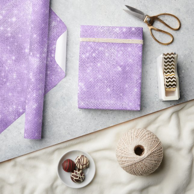 Papier Cadeau Parties scintillant et brille violet ID671 (Artisanat)