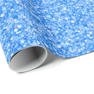 Papier Cadeau Parties scintillant Et Éclats De Couleurs Bleues