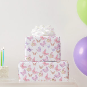 Papier Cadeau Parties scintillant étincelante Papillon Motif Ann