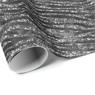 Papier Cadeau Parties scintillant Faux d'impression en argent no