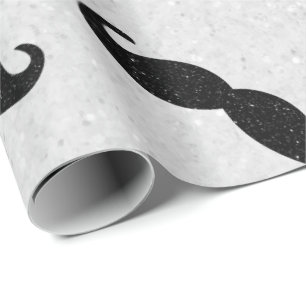 Papier Cadeau Parties scintillant Fête des pères de Mustache